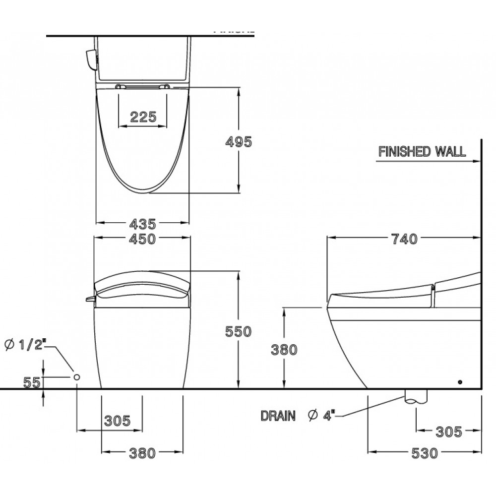 Bồn Cầu COTTO C10037 1 Khối Terranova Cao Cấp