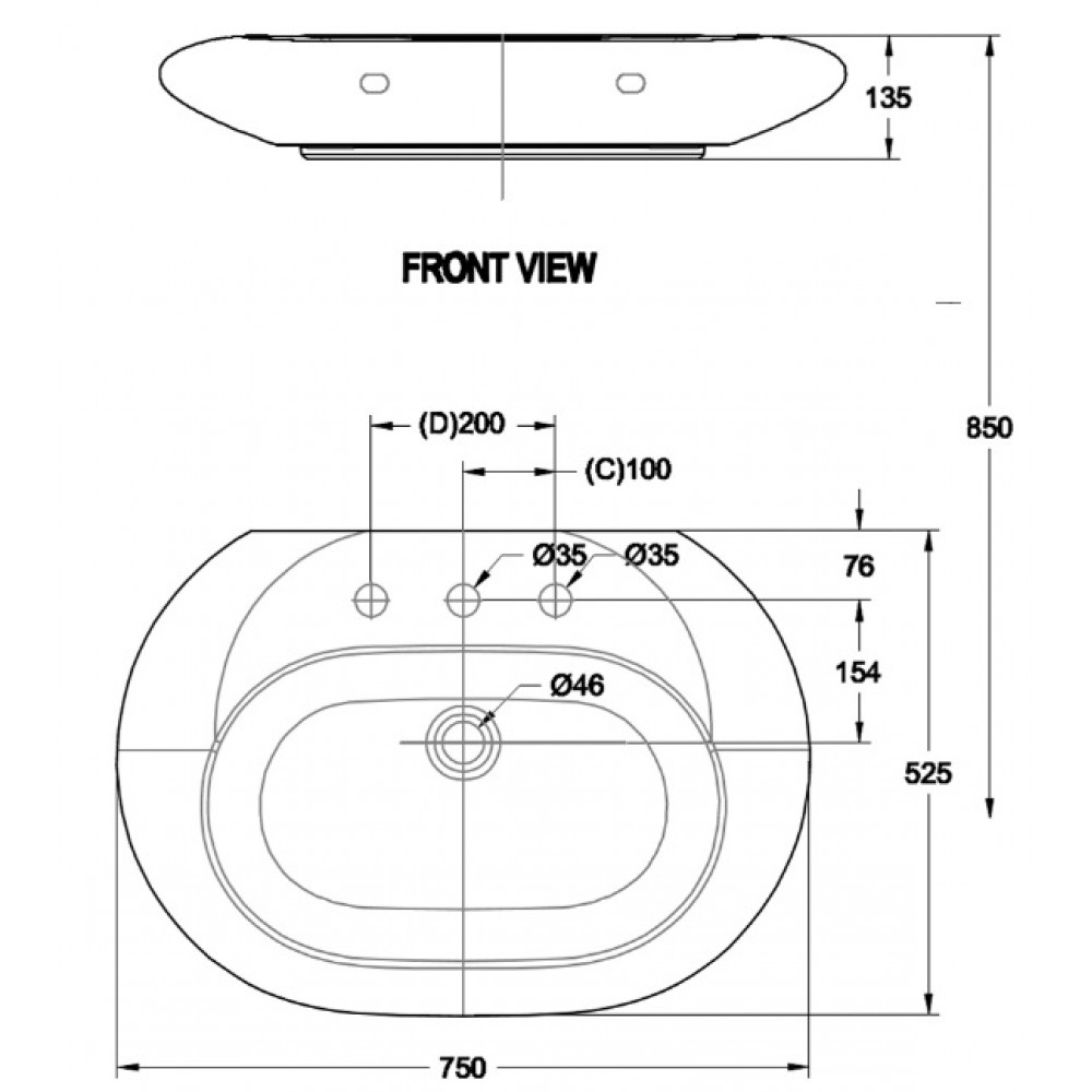 Chậu Lavabo Dương Vành WP-F644 American Standard