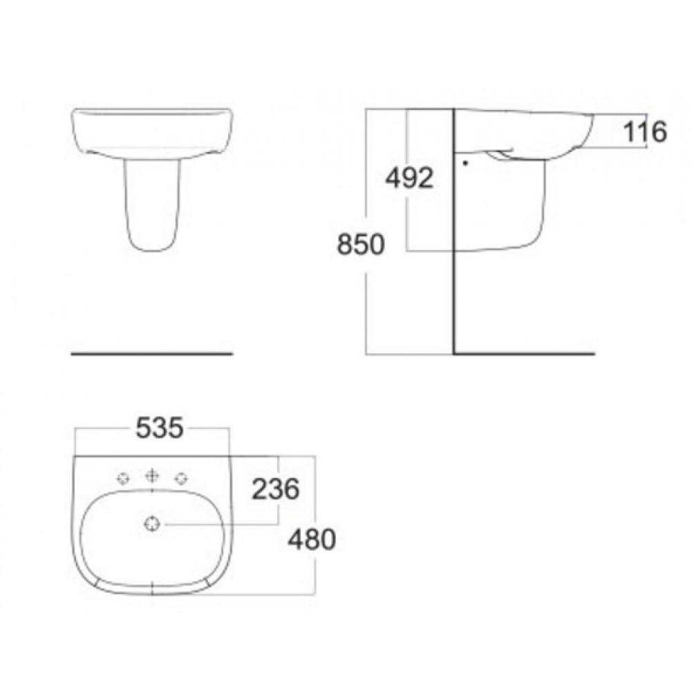 Chậu Lavabo American Standard 0955WT/0755WT