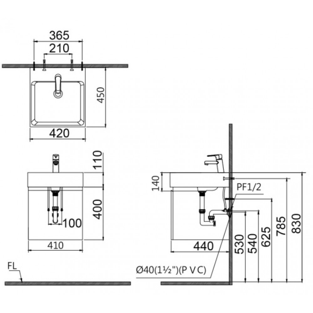 Bộ Tủ Lavabo Caesar L5261/EH05261AW