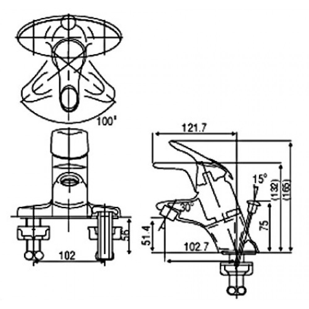 Vòi chậu Lavabo Inax LFV101S Nóng Lạnh