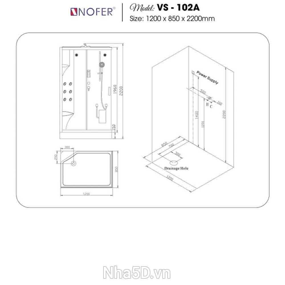 Phòng xông hơi NOFER VS102A