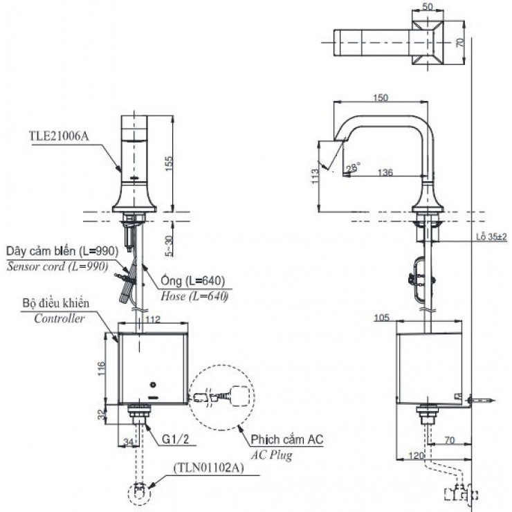 ban-ve-voi-lavabo-toto-tle21006a-cam-ung